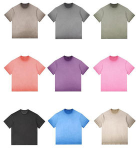 Top Trending 240GSM 100% algodón camiseta de gran tamaño peso pesado impresión personalizada lavado ácido camiseta para hombres - Product Image 5