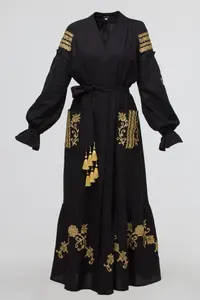 2024 уникальное вышитое платье в пол в стиле бохо с длинным рукавом и вышивкой, украинское свадебное платье - Product Image 2