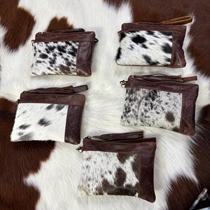 Cartera de piel de vaca auténtica de diseñador de lujo más vendida, piel de vaca Real, uso diario, monedero, carteras pequeñas occidentales - Product Image 2