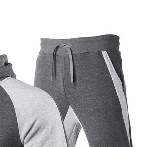 2 Pcs/Set Hommes Survêtement Casual Contrast Color Pocket Hooded Stitching Sports Elastic Waist Big Patch Pocket Spring Sweatpants - Product Image 3