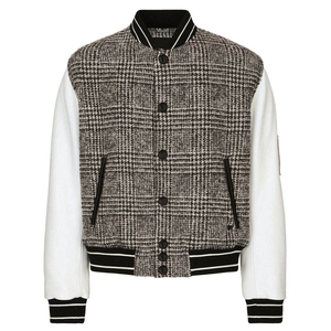 High Quality Custom Canvas College <b>Baseball</b> <b>Bomber</b> <b>Jacket</b> Stand Collar Chenille Embroidery Front for Men's Varsity Letterman - Product Image 1