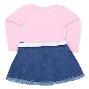 ชุดเดรสแขนยาวสำหรับเด็กผู้หญิง - สีชมพูอ่อน - Product Image 4