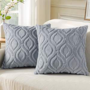 45x45 cm Faux Fur <b>Cushion</b> Decorative Soft Fluffy <b>Velvet</b> <b>Cover</b> Neutral Square Pillow for Home Hotel Luxury Latex-Free Hospital - Product Image 1