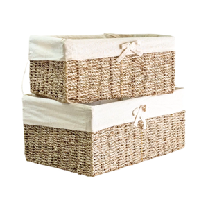 PRODUIT DE VENTE CHAUDE Panier en jonc de mer tissé à la main pour vêtements, jouets et organisation domestique de haute qualité - Product Image 1