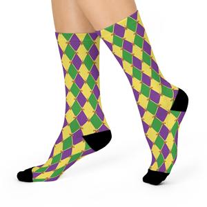 Cotton Crew <b>Socks</b> with Argyle Design Sweat-Absorbent Body Logo for Spring Casual Mardi Gras Party Wear <b>Gift</b> Wholesale for Men - Product Image 2