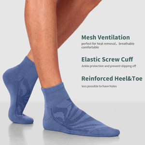 Calcetines deportivos cómodos de algodón/poliéster para hombre de alta calidad, Estilo negro, rojo, logotipo, diseño colorido elegante - Product Image 4