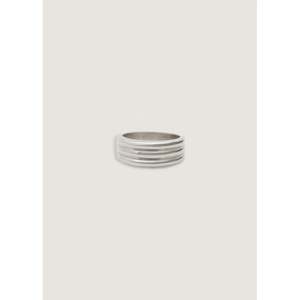 Bague Ouverte Argentée Tendance Française, Style Coréen Superposé Ellipse Non Creuse avec Incrustation de Diamant Taille Princesse – Cadeau - Product Image 1