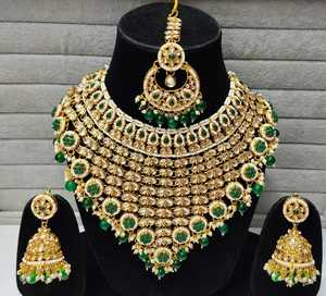 Tendance bijoux indiens collier de mariée traditionnel avec plaqué or Anti-ternissement indien femmes bijoux en gros personnaliser - Product Image 4