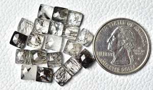 Rutilo negro corte facetado forma cuadrada piedra preciosa suelta mayorista de pedidos a granel de alta calidad Rutilo negro corte facetado forma cuadrada - Product Image 3