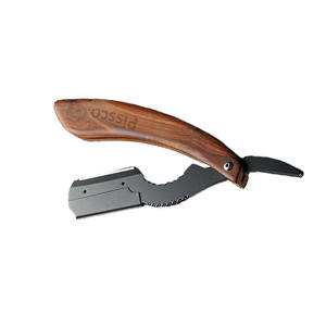 Rasoir à raser pour homme avec manche en bois, outils de soin de beauté, rasoir à cheveux, rasoir droit pour la gorge, rasoir à raser en acier inoxydable Pissco - Product Image 6