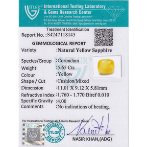 Saphir Jaune Naturel (Pukhraj) 5,79 Carats, Taille Émeraude Facettée, Pierre Libre, Matériau de Gemme Rouge, Similaire à l'Alexandrite et à l'Aigue-marine - Product Image 4