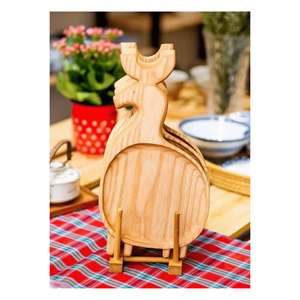 Plato de bebé de bambú de madera Natural ecológico, plato de comida de madera, platos de cena para Kidchen/Decoración - Product Image 2