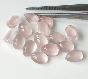 3x5mm-20x30mm ควอตซ์ธรรมชาติสีชมพูพรีเมี่ยมอัญมณีหลวมทำมือทำจากลูกแพร์อัญมณี - Product Image 6