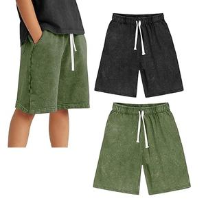 2025 nueva llegada personalizar ajuste relajado transpirable algodón francés Terry Casual gimnasio Vintage ácido lavado Joggers pantalones cortos para hombres - Product Image 1