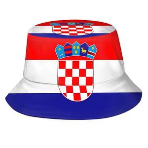 克罗地亚塞尔维亚国旗水桶帽印花渔夫太阳帽户外夏季旅行徒步沙滩登山帽 - Product Image 2