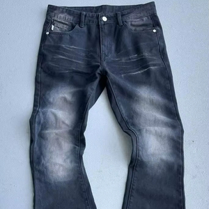 กางเกงยีนส์แฟชั่นสำหรับผู้ชายกางเกงยีนส์มีกระดุมทรงหลวมสำหรับใส่สบายออกแบบได้ตามต้องการ - Product Image 1