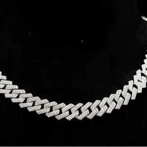 12mm <b>Real</b> VVS1 Moissanite Diamond Cuban Link Chain Hip Hop Chain VVS Diamond Chain BustDown Cuban <b>Necklace</b> - Product Image 1