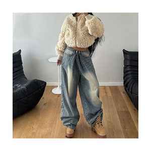 กางเกงยีนส์ทรงหลวมแนวสตรีทเอวต่ำสำหรับผู้หญิงกางเกงยีนส์ซักตรงไซส์ใหญ่ Y2K วินเทจลำลอง - Product Image 2