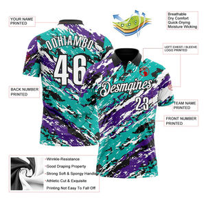 Camiseta de Golf de Manga Corta para Hombre, de Algodón, con Estampado por Sublimación Personalizado, de Secado Rápido, Talla Grande, para Camiseta OEM, en Oferta - Product Image 5