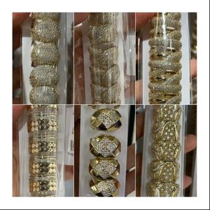 Pendientes de aro de oro sólido con diamantes de circonia cúbica de oro blanco para mujer, pendientes de solitario de corte redondo para boda, pendientes de gota de oro blanco - Product Image 3