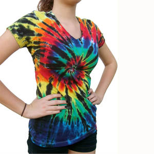 Algodón de alta calidad hecho artículo caliente más vendido Diseño personalizado Tie Dye Shirt 100% Cotton Women's T Shirt - Product Image 3