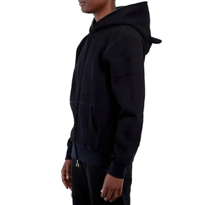 2025 hommes personnalisable 100% coton éponge français visage complet sweat à capuche zippé avec Logo 3D surdimensionné hiver Hoodie pour homme - Product Image 6