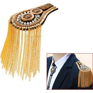 2025 personnalisé capitaine uniforme épaulettes broche en gros brodé à la main épaule Bullion Badges avec décoration en dentelle - Product Image 1