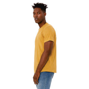 52% Airlume T-Shirt manches courtes unisexe CVC en coton peigné et anneau, 48% Poly 32 simple 4.2 oz moutarde - Product Image 2