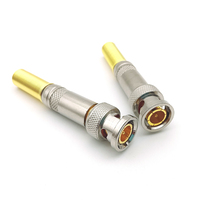 Connecteur de câble coaxial RF mâle BNC sans soudure 50/75 Ohm pour caméra CCTV