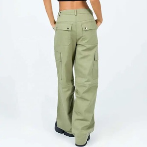 2025 personnalisé coton respirant poches larges jambe-ceinturé Cargo pantalon femmes dames Street-wear pantalons décontractés - Product Image 3