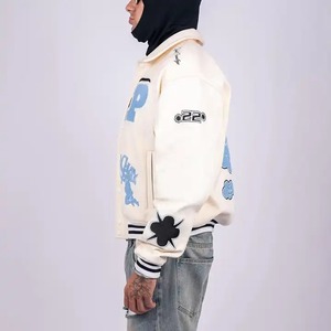 ที่กําหนดเองวินเทจ Chenille เย็บปักถักร้อยโลโก้รถจักรยานยนต์หนังเบสบอลเครื่องบินทิ้งระเบิดหนังฤดูหนาวกลางแจ้ง Lettermen แจ็คเก็ตตัวแทน - Product Image 4