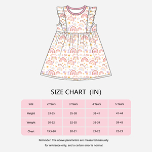 Vestito con Maniche a Volant per <span class=keywords><strong>Bambine</strong></span>, Body, Tutine, Set di Abbigliamento per Bambini, Pigiami in Bambù, Prodotti Morbidi in Bambù per Neonati, Abito Casual per Bambini - Product Image 2