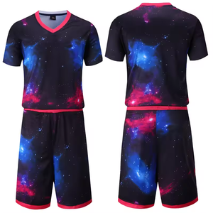 Ropa de baloncesto de poliéster de secado rápido unisex Logotipo de impresión digital de color personalizado Anti-UV antibacteriano transpirable de talla grande - Product Image 2