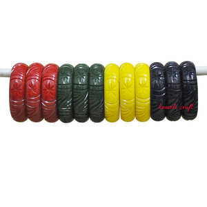 Pulsera tallada en resina verde Vintage para niños con diseño de coral y banda de cuerda, ideal para bodas, fiestas y regalos - Product Image 6