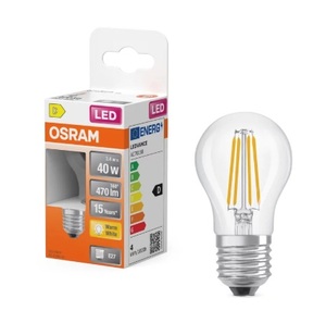 Lámpara esférica LED transparente Retrofit E27 3.4W 2700K 470Lm (Osram 467790) - Product Image 2
