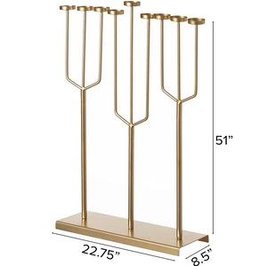 Thiết kế hiện đại hanukkah menorah chủ đặc biệt presentational mảnh 9 chi nhánh wireframe cho lễ hội Do Thái Tặng quà hanukkah - Product Image 4