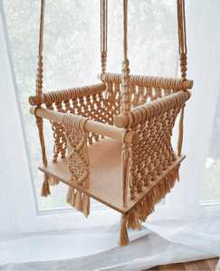 Handmade Baby Macrame <b>Swing</b> Chair for Indoor Nursery Decor Hanging Hammock <b>Seat</b> for Kids <b>Toddlers</b> - Product Image 3