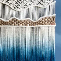 Décoration murale en macramé tissé bohème, 100% coton, tissu classique, fait main, décoration nordique pour la maison, design traditionnel, rideaux vintage avec pompons