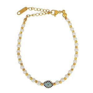 Bracelet fin et élégant avec un charme œil de protection contre le mauvais œil - Product Image 2