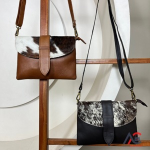 Natural Cowhide Fur Leather Sling Purse Western Cowhide Fur Leather Crossbody Stylish Multi Purpose <b>Unique</b> Design <b>Handbag</b> - Product Image 1