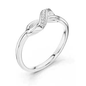 Bague en diamant de laboratoire Infinity Knot pour femmes, clarté VVS-VS EF, disponible en or 18 carats, 14 carats, 10 carats et argent 925, rose, jaune - Product Image 5