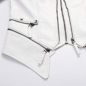 Moda mujer tachonado PU chaqueta de cuero personalizado al aire libre otoño 2025 moda femenina tachonado chaqueta de cuero para mujer - Product Image 4