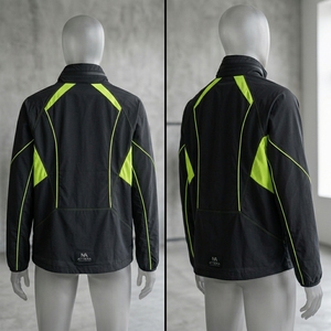 <b>Men</b> Black Lime Green <b>Running</b> Windbreaker <b>Jacket</b> Lightweight Zip Up Athletic Sports Outdoor Training <b>Jacket</b> - Product Image 2