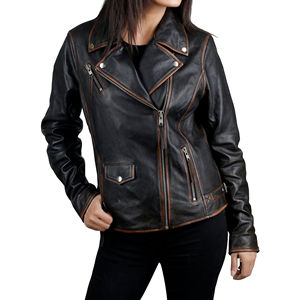 Wholesale Ladies Vintage Biker best leather <b>jackets</b> Casual Winter Wear Breathable and Warm with Cotton Filling at Nurak in 2025 - Product Image 1