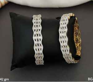 เครื่องประดับเพชรแบบอเมริกันมีสไตล์ทูโทนสีทาทาทาทาทาทาทาทาทาทาทาทากำไล2ชิ้นเครื่องประดับดีไซน์หรูหราสำหรับผู้หญิงและงานแต่งงาน - Product Image 4