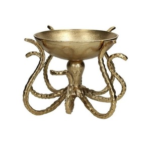 Bol à fruits de poulpe en aluminium argenté antique Offre Spéciale centre de table et cadeau décoratif pour la maison bols à fruits de poulpe en métal - Product Image 5