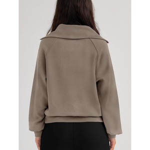 Sudaderas de moda de gran tamaño con media cremallera para mujer, sudaderas con capucha de manga larga con cremallera, Colección Y2K de otoño para chicas adolescentes - Product Image 4