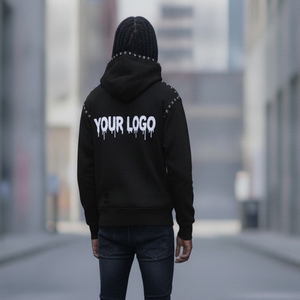 Sudadera con Capucha de Invierno para Hombre, Estilo Urbano, con Cierre Completo, Lavado Ácido, Algodón Grueso de Alta Calidad OEM, Fabricante Personalizado - Product Image 6