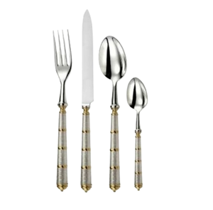 Table à manger à forte demande ensemble de couverts de service alimentaire comprend cuillère fourchette salade serveur avec poignée en métal ensemble de couverts - Product Image 1