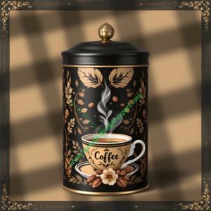 Elegant Vintage Airtight Metal Coffee <b>Canister</b> Classic Bean Design Cover for Wedding Decor Food Storage Kitchen <b>Set</b> Included - Product Image 2